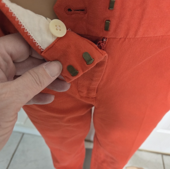 Classy J.Crew Stretch Cotton Sz 8 Pants In A Beautiful Tomato Red - Picture 5 of 12